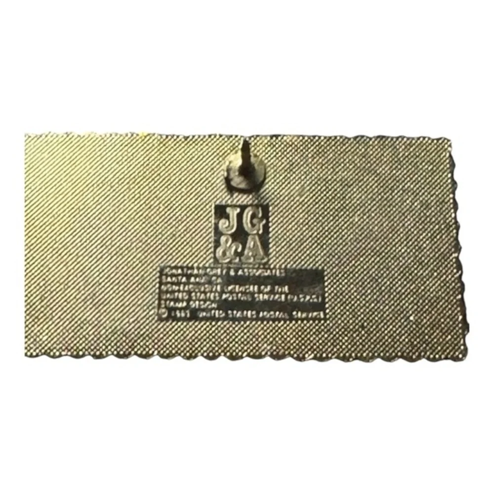 Hot Air Ballooning Pin USA 20 Cent Stamp Design Gold Tone‎ Enamel Pin